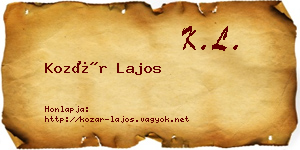Kozár Lajos névjegykártya