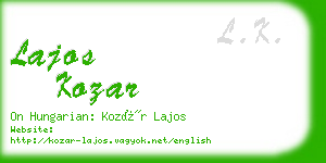 lajos kozar business card